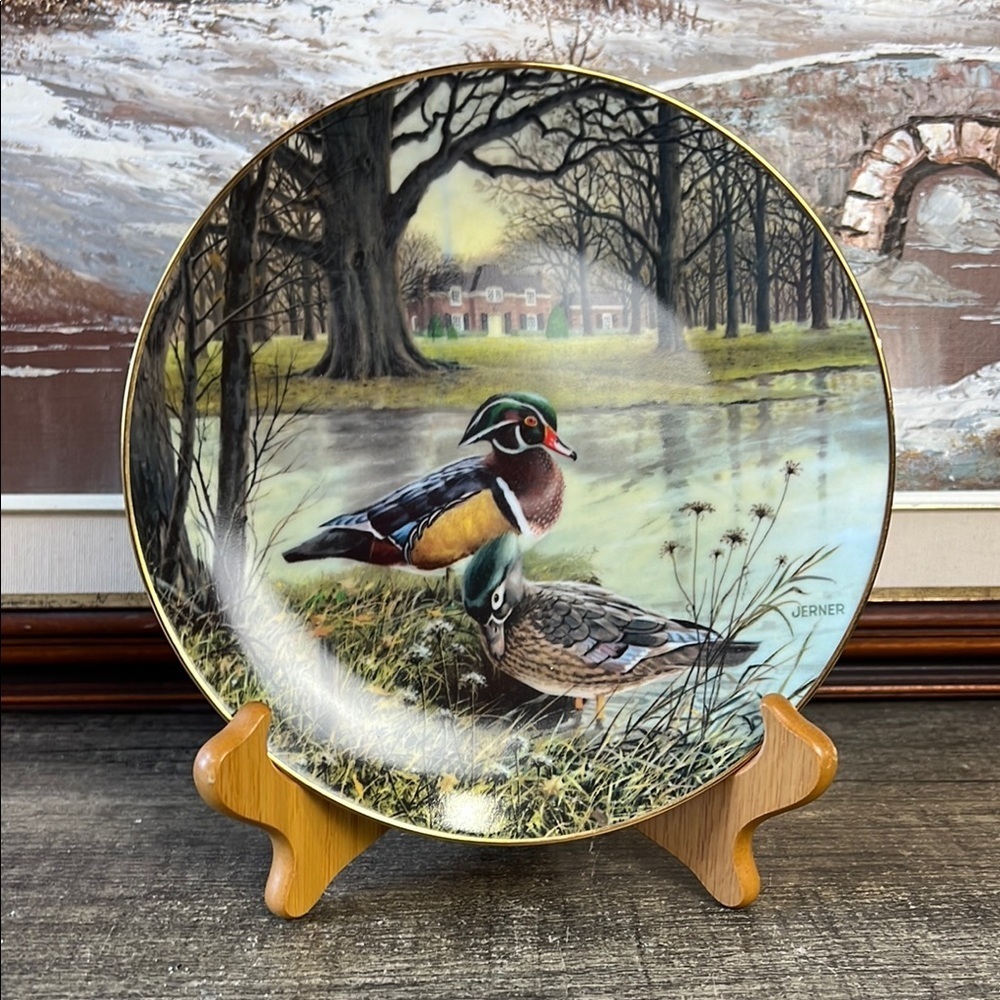 Vintage Knowles Wood Duck Scene Plate Bart Jerner 1987